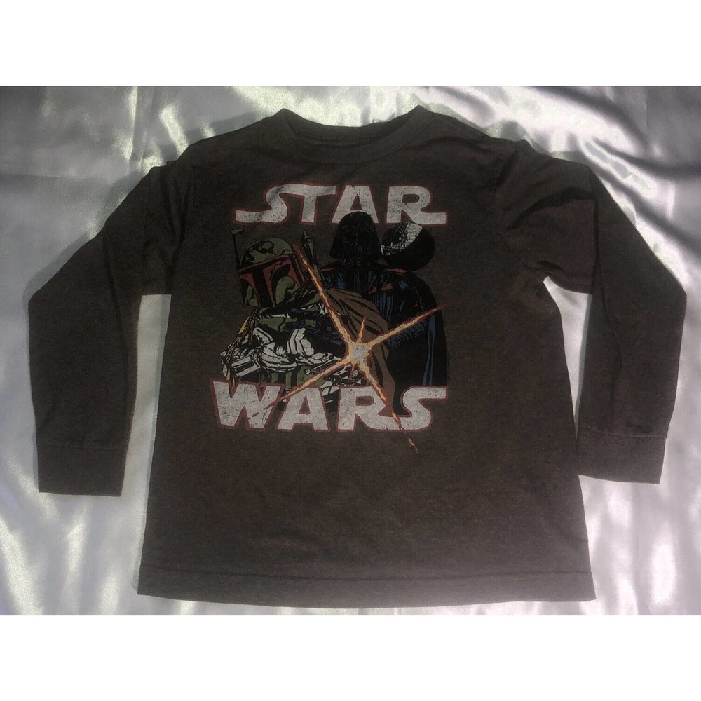 Old Navy Collectabilitees Brown Youth Long Sleeve Star Wars Shirt Size Sm
